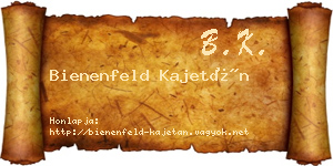 Bienenfeld Kajetán névjegykártya